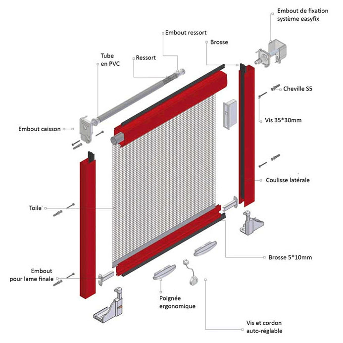 composition moustiquaire enroulable verticale sur mesure